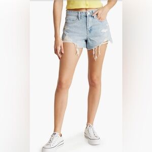 BLANKNYC Women’s Barrow Distressed High Waist Cutoff Denim Shorts Size 30 NWT